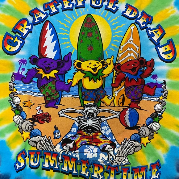 Grateful Dead Summertime Surf Men’s Tie Dye Shirt - Picture 3 of 12